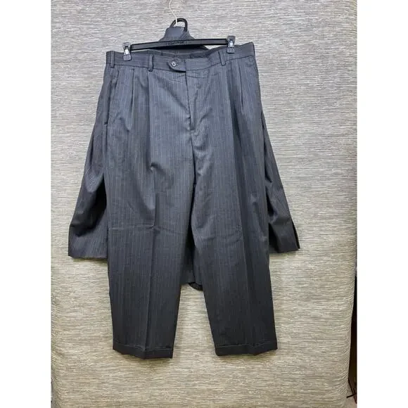 Brooks Brothers Suit Mens 44R/W39 Gray Pinstripe Wool 2 Piece Jacket Pants - Picture 2 of 16